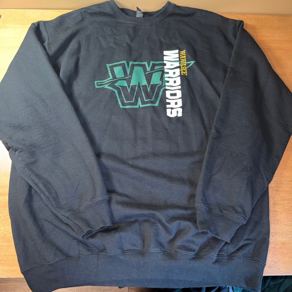 Port & Co Wawasee Warriors Sweatshirt Mens 2XLT Black Essential Fleece Pullover